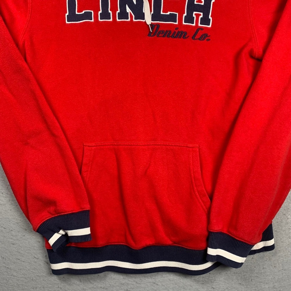 Cinch Hoodie Mens Large Red Denim Co Embroidered Pullover Sweatshirt Western - Picture 5 of 13